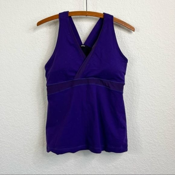 lululemon athletica Tops - Lululemon Deep V Athletic Tank Mesh Back Pocket